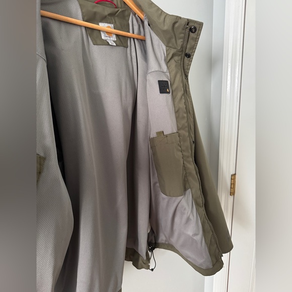 Carhartt Men’s XL Rain Jacket with Removable Hood - Picture 3 of 4